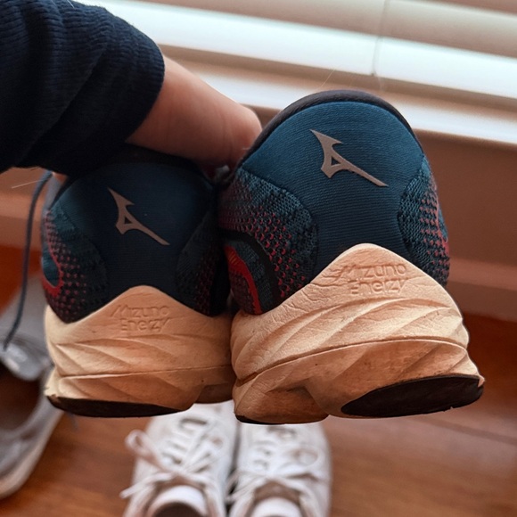 MIZUNO WAVE RIDER MEN J1GC230308 Navy Blue Red SportzTrack - Picture 7 of 7